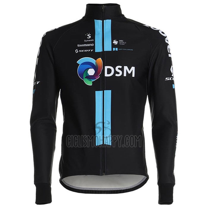 DSM Cycling Jersey Bib Tight 2021 Long Sleeve Black Blue